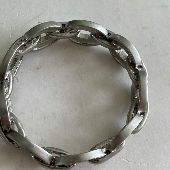 Silver link bracelet Rhinestones on each link beautiful heavy piece - Picture 2 of 4